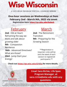 Wise Wisconsin – A Life Span Program Virtual Learning Series